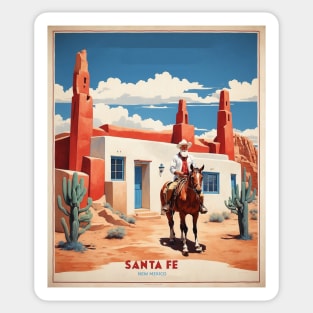 Santa Fe New Mexico United States of America Tourism Vintage Poster Sticker